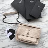 Yves Saint laurent/YSL NIKI28 ladies casual chevron quilted flip vintage messenger bag luxury chain-strap crossbody bag medium Size multicolor option