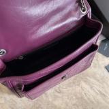 Yves Saint laurent/YSL NIKI28 ladies casual chevron quilted flip vintage messenger bag luxury chain-strap crossbody bag medium Size cherry color