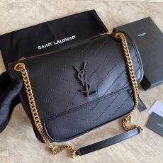 Yves Saint laurent/YSL women stylish quilted flip vintage messenger bag in lambskin leather golden-tone hardware 