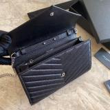 Yves Saint laurent/YSL female chevron-quilted WOC flap chain-strap crossbody bag small square bag enormous color for option 