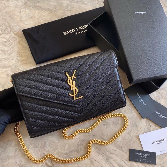 US$ 265.00 - Yves Saint laurent/YSL female chevron-quilted WOC flap chain-strap  crossbody bag small square bag enormous color for option - m.