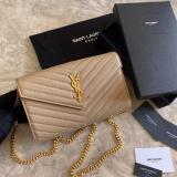 Yves Saint laurent/YSL female chevron-quilted WOC flap chain-strap crossbody bag small square bag enormous color for option