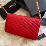 Yves Saint laurent/YSL female chevron-quilted WOC flap chain-strap crossbody bag small square bag enormous color for option