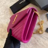 Yves Saint laurent/YSL female chevron-quilted WOC flap chain-strap crossbody bag small square bag enormous color for option