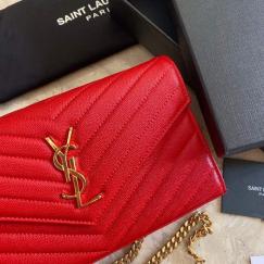 Yves Saint laurent/YSL female chevron-quilted WOC flap chain-strap crossbody bag small square bag enormous color for option