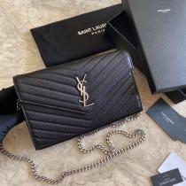 Yves Saint laurent/YSL female chevron-quilted WOC flap chain-strap crossbody bag small square bag enormous color for option 