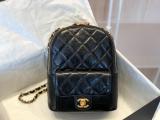 Chanel AS0601 female lively vintage chain-strap zipper backpack spacious capacity accommodate daily essentials 
