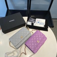 Chanel female stylish WOC quilted flap crossbody shoulder bag elegant card holder party clutch enormous color variation 