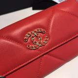 Chanel ohanel female practical bifold flip multislots card holder longwallet long purse in lambskin leather 