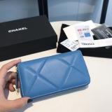 Chanel ohanel female quilted zipper medium wallet purse multislots card holder coin pouch multiple color variation 