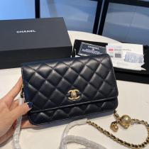 Chanel female stylish WOC quilted flap crossbody shoulder bag elegant card holder party clutch enormous color variation