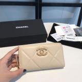 Chanel ohanel female quilted zipper medium wallet purse multislots card holder coin pouch