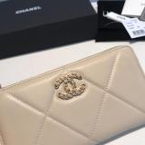 Chanel ohanel female quilted zipper Longwallet long purse multislots card holder coin pouch multiple color variation 