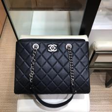 Chanel limited edition 93021 female quilted open lightweight shopping tote bag graceful shoulder bag antique silver hardware 