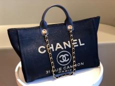 Chanel A093786 female lightweight large-capacity open tote shopping bag outdoor traveling luggage gorgeous sand beach bag