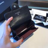 Chanel CF series caviar black quilted flip bifold small purse smallwallet elegant coin pouch multislots card holder 