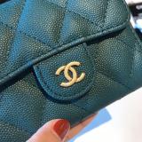 Chanel CF caviar wallet  female quilted clamshell bifold smallwallet small purse multislots card holder exquisite coin pouch 