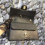 Chanel CF classic flap female luxury chain-strap crossbody shoulder bag small square Box bag medium size in Python leather 