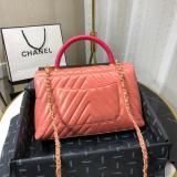 Chanel Classic Coco handle handbag female chevron quilted portable vintage messenger bag lightweight crossbody bag various variation in color and size