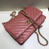 Chanel trendy CC WOC A088633  chevron-quilted chain-strap crossbody bag graceful party clutch multicolor variation