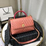 Chanel Classic Coco handle handbag female chevron quilted portable vintage messenger bag lightweight crossbody bag various variation in color and size