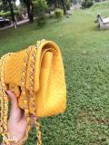 Chanel CF classic flap female luxury chain-strap crossbody shoulder bag small square Box bag medium size in Python leather