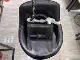 Chanel Le boy handbag luxury lizard-leather portable messenger bag single chain crossbody flap bag medium size  antique silver  hardware