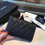 Chanel 2.55 collection female quilted clamshell trifold medium wallet purse passport card holder versatile coin pouch 