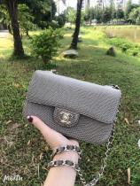 Chanel CF classic flap female luxury chain-strap crossbody shoulder bag small square Box bag medium size in lizard leather
