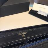 Chanel Le boy caviar longwallet vintage quilted zipper long purse multislots card holder elegant evening clutch multicolor variation 