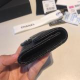 Chanel CF collection female quilted flip bifold small wallet small purse coin pouch multicolor card holder caviar black 