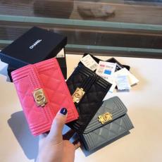 Chanel Boy caviar wallet feminine quilted flip versatile trifold smallwallet small purse multislots card holder coin pouch 