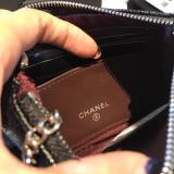 Chanel trendy quilted zipper coin pouch medium wallet purse elegant wristlet caviar black