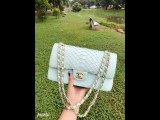 Chanel CF classic flap female luxury chain-strap crossbody shoulder bag small square Box bag medium size in Python leather
