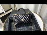 Chanel  Coco handle 28 handbag chevron quilted portable vintage messenger bag lightweight crossbody bag various variation in color and size