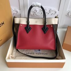 M53823 Louis Vuitton/LV On My Side Tote turn-lock handbag large-capacity mixed-material traveling shopping  bag with sophisticatedly-perforated monogram stiff 