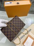 N60287 Louis Vuitton Croisette WOC wallet-stype chian-strap  crossbody shoulder bag socialite party clutch  In damier canvas 