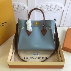 M53823 Louis Vuitton/LV On My Side Tote turn-lock handbag large-capacity mixed-material traveling shopping  bag with sophisticatedly-perforated monogram stiff 