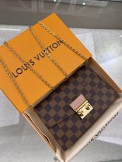 N60287 Louis Vuitton Croisette WOC wallet-stype chian-strap  crossbody shoulder bag socialite party clutch  In damier canvas 