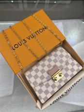 N60357 Louis Vuitton Croisette WOC wallet-stype chian-strap  crossbody shoulder bag socialite party clutch  In damier canvas 