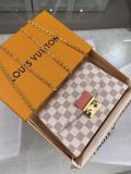 N60357 Louis Vuitton Croisette WOC wallet-stype chian-strap  crossbody shoulder bag socialite party clutch  In damier canvas 