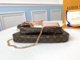 M44813 Louis Vuitton/LV multiple pochette accessories three-pieces-set monogram  multifunction crossbody bag with built-in clip for inductive code scanning 