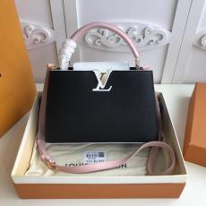 ultimate Version M52988 Louis Vuitton/LV Capucines BB tote handbag feminine double-compartment large-capacity traveling shopping bag with protective base studs 