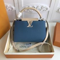 ultimate Version M52986 Louis Vuitton/LV Capucines BB tote handbag feminine double-compartment large-capacity traveling shopping bag with protective base studs 