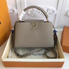 ultimate Version M94428 Louis Vuitton/LV Capucines BB tote handbag feminine double-compartment large-capacity traveling shopping bag with protective base studs