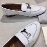 Hermes female stylish suede leather loafer comfortable driver shoe casual gorgeous street outfits with adorned H-logo buckle 