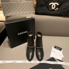 Chanel female leather Chelsea elastic high boot &ankle boot with low heel in vegetable-tanned calfskin leather heel height about 2.5cm