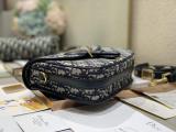 Dior classic Bobby handbag vintage half-moon messenger crossbody bag with antique bronze hardware and decorative flap buckle 