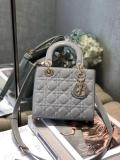 Dior classic small lady dior handbag sleek inquisitive shoping crossbody bag with embellished lustrous charm and protective base studs 