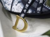 Dior feminine vintage oblique saddle messenger bag with stirrup magnetic clasp and antique gold hardware 